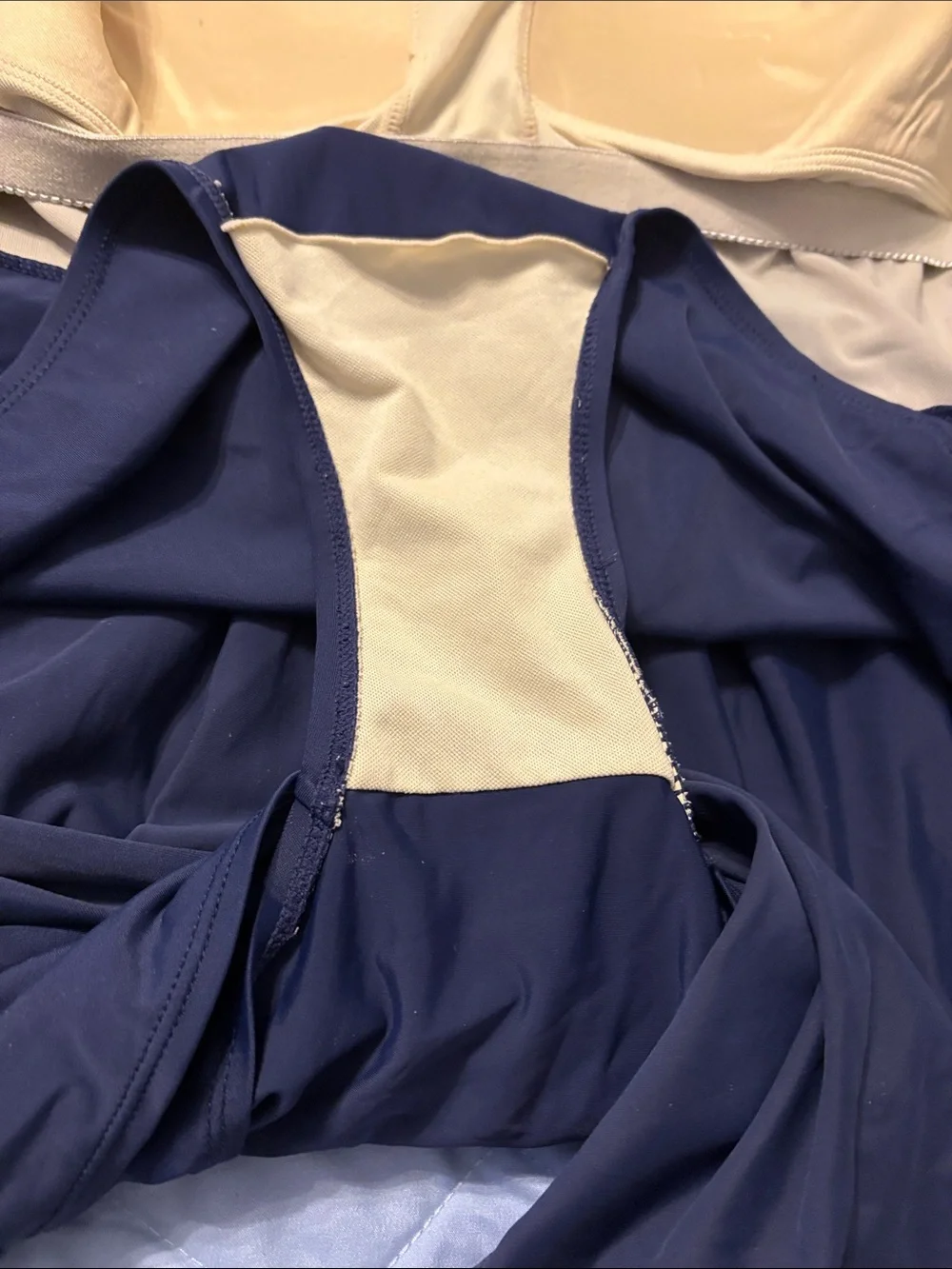 Denim&Co Navy Surplice One-Piece swim dress size 28W